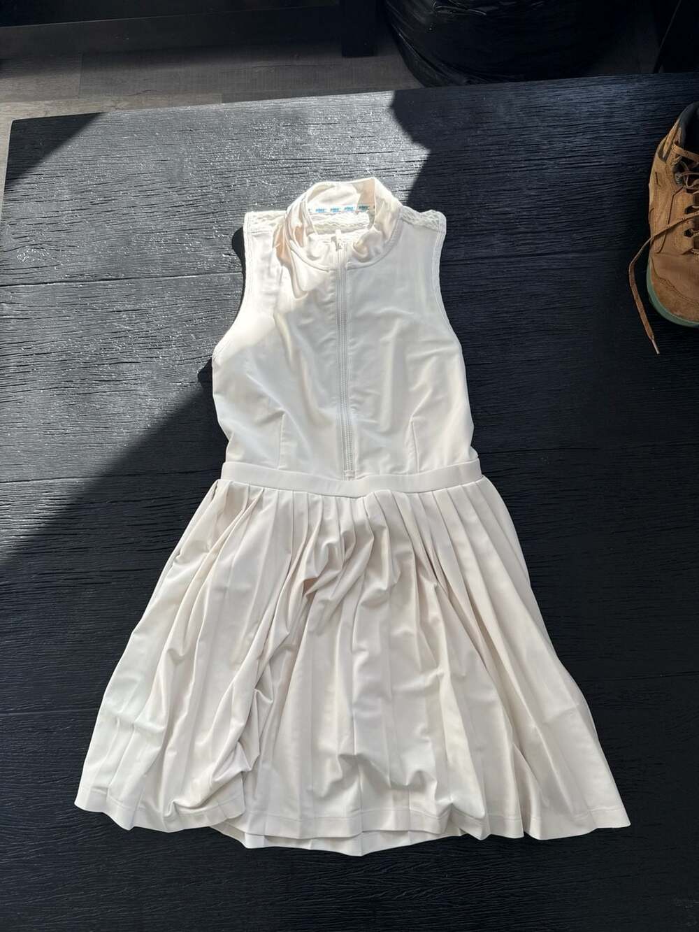 Prince Pickleball Women's White Zip-Front Pleated Dress Size M